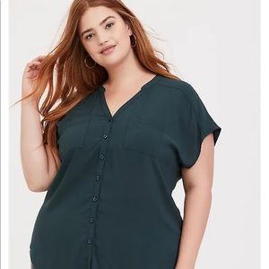 Torrid green Challis blouse